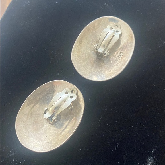 Vintage Sterling Silver Mexican Earrings - Picture 5 of 7